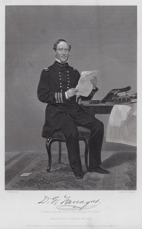David Glascoe Farragut (Gravur) von Alonzo (after) Chappel