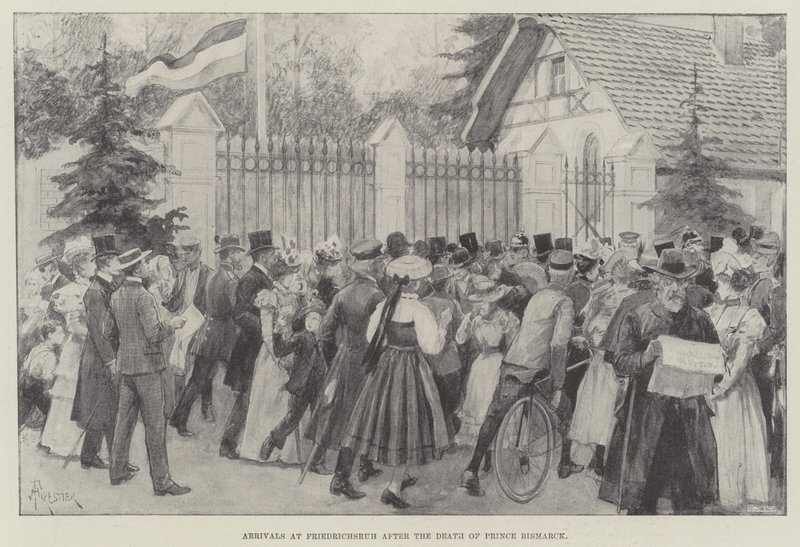 Ankünfte in Friedrichsruh nach dem Tod von Fürst Bismarck von Amedee Forestier