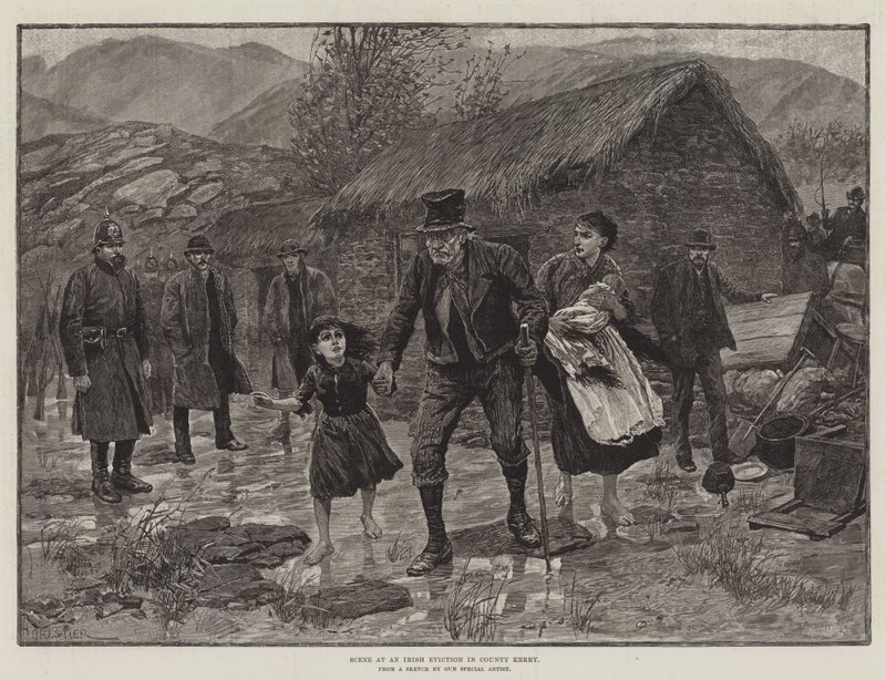 Szene bei einer irischen Zwangsräumung in County Kerry von Amedee Forestier