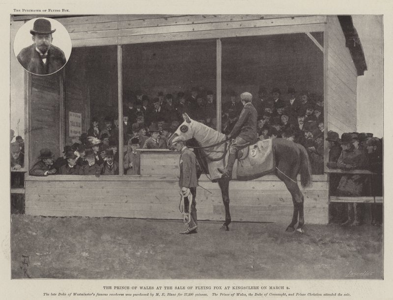 Der Prinz von Wales beim Verkauf von Flying Fox in Kingsclere am 8. März von Amedee Forestier