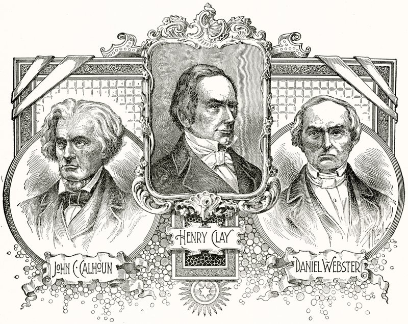 John C. Calhoun, Henry Clay, Daniel Webster von American School