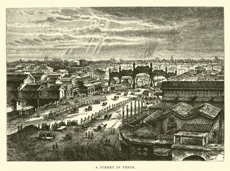 Eine Straße in Peking von American School