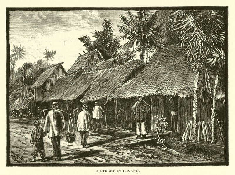 Eine Straße in Penang von American School
