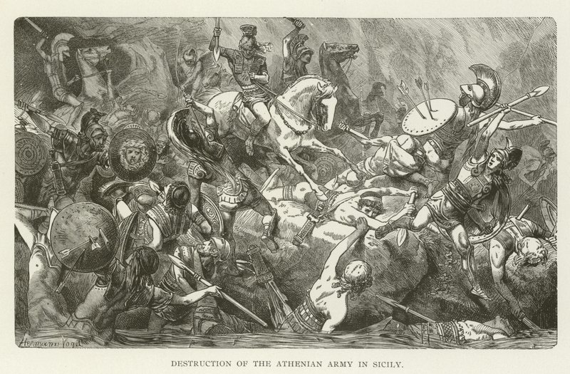 Zerstörung der athenischen Armee in Sizilien von American School