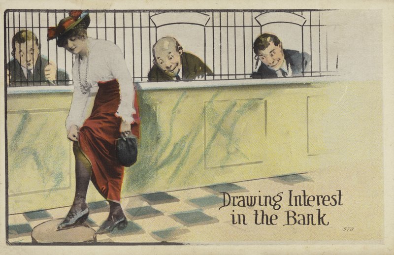 Zinsen in der Bank ziehen von American School