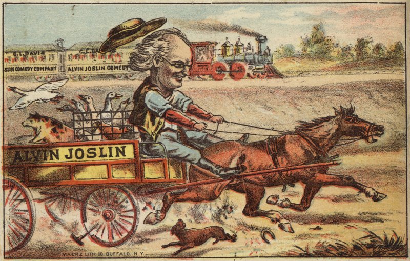 Pferd und Wagen jagen Zug von American School