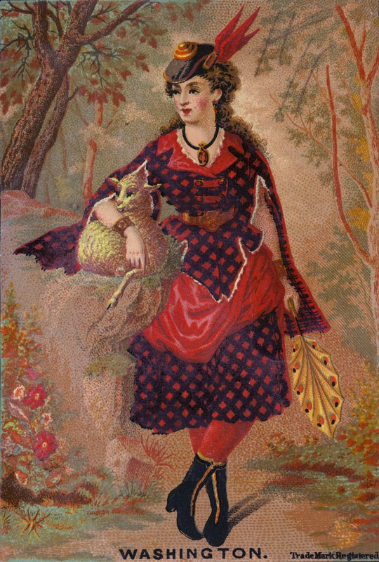 Dame hält Lamm von American School