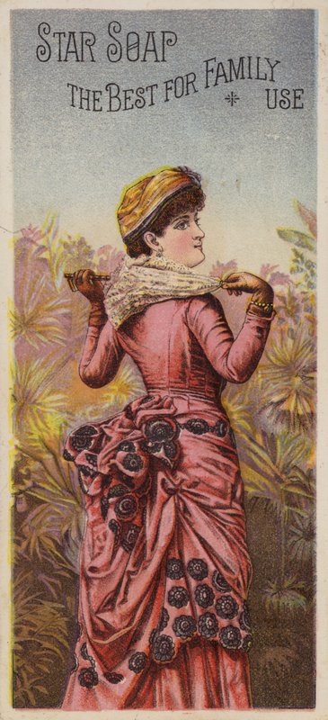 Dame posiert mit Sonnenschirm von American School