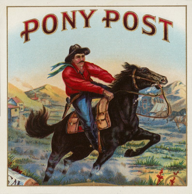 Pony Post - Zigarrenetikett von American School