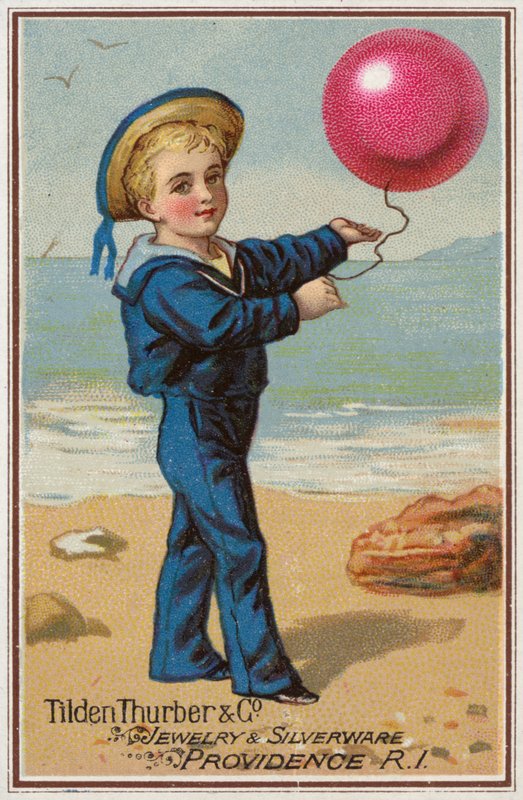 Matrosenjunge mit rotem Ballon von American School