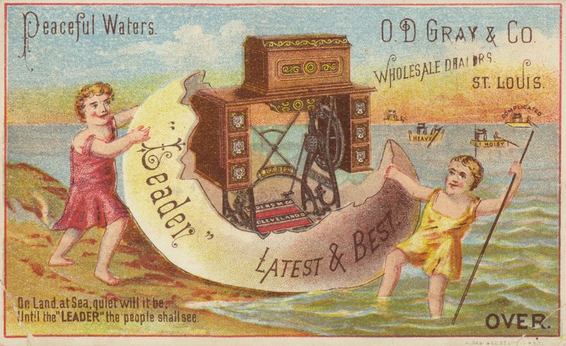 Nähmaschine auf provisorischem Boot von American School