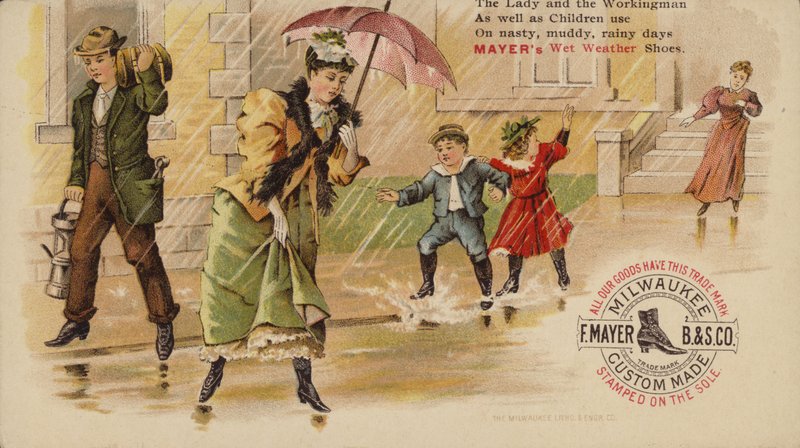 Gehen und Springen im Regen von American School