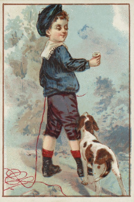 Junge mit Hund von American School