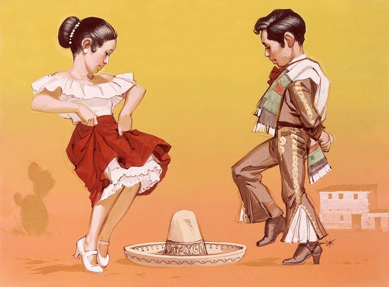 Mexikanische Kinder in ihrer Nationaltracht von Angus McBride