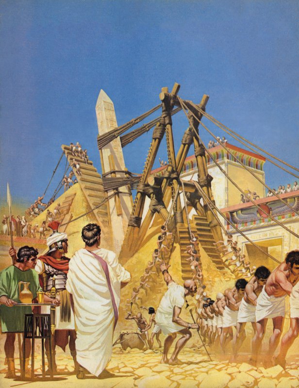 Aufrichtung der Nadel der Kleopatra in Ägypten von Angus McBride