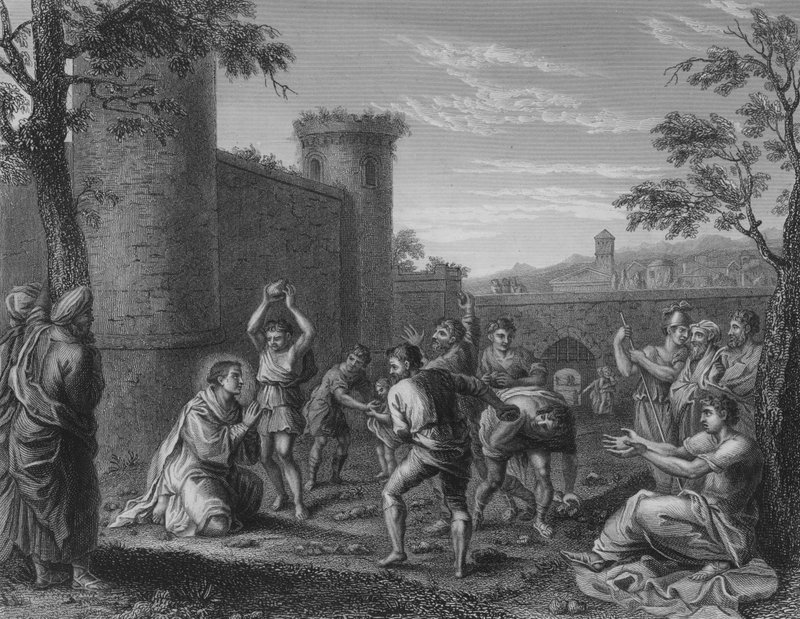 Die Steinigung des Heiligen Stephanus von Annibale (after) Carracci