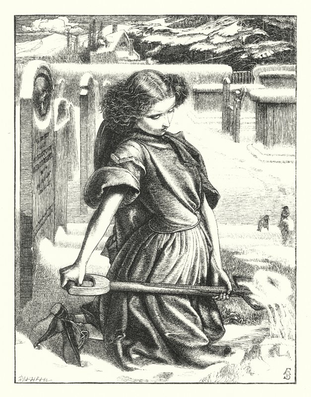 Der kleine Trauernde (Gravur) von Anthony Frederick Augustus (after) Sandys
