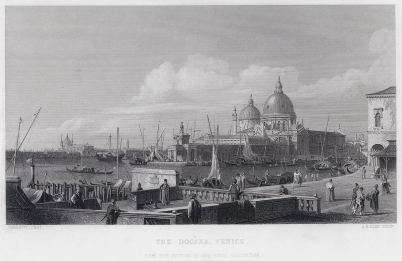 Die Dogana, Venedig (Gravur) von Antonio (after) Canaletto