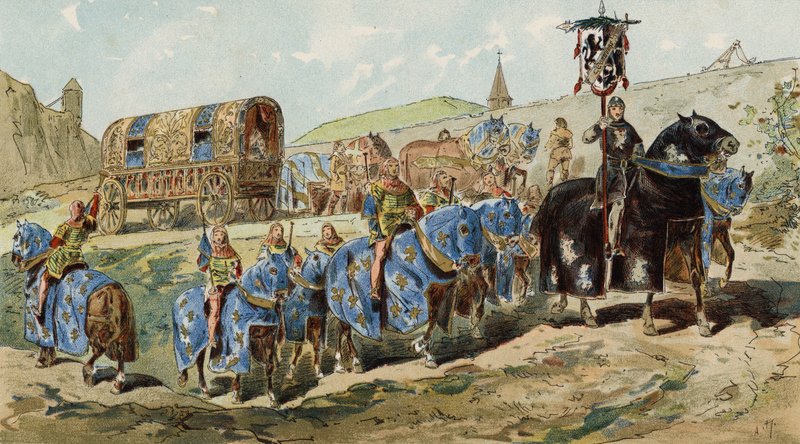 Adelsdamenkutsche, 13. Jahrhundert von Armand Jean Heins