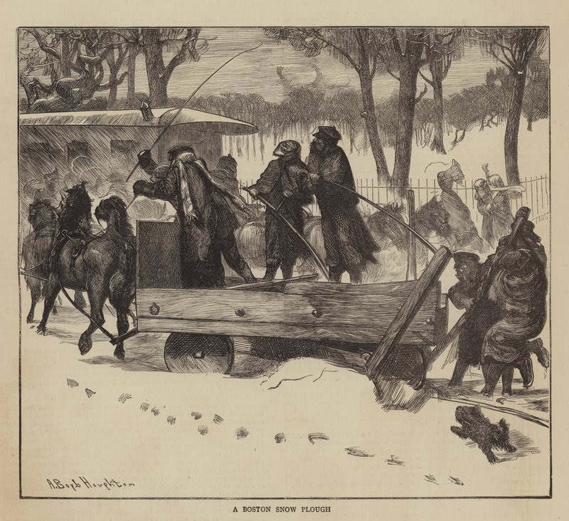 Grafisches Amerika, ein Bostoner Schneepflug von Arthur Boyd Houghton