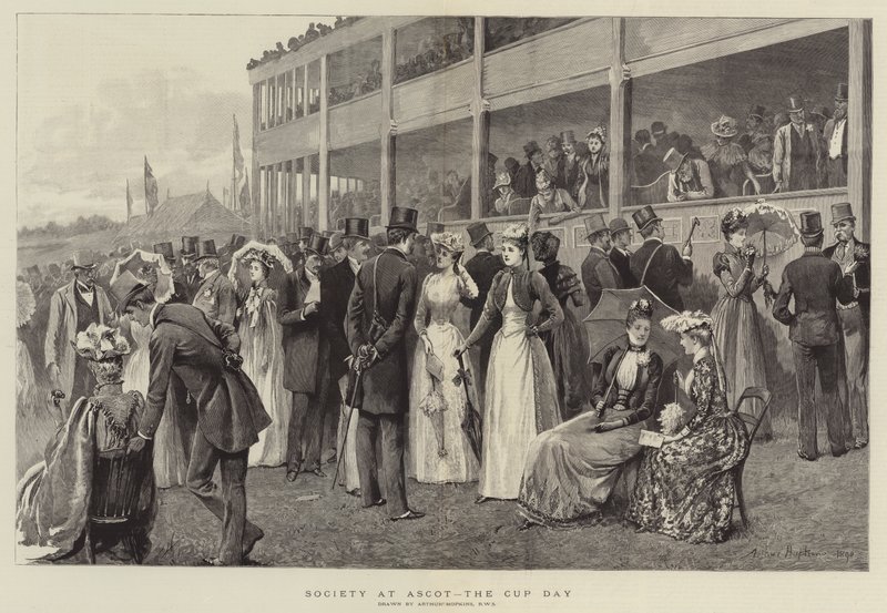 Gesellschaft in Ascot, der Cup-Tag von Arthur Hopkins