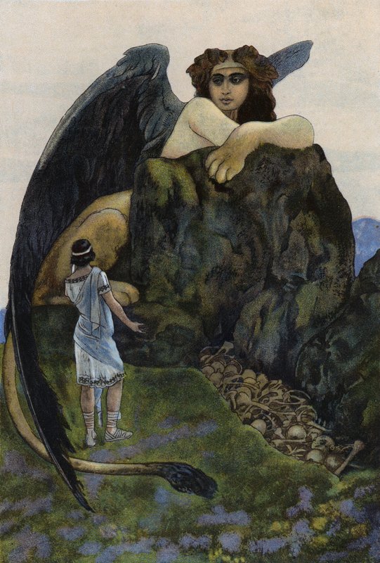 Ödipus und die Sphinx von Artus Scheiner