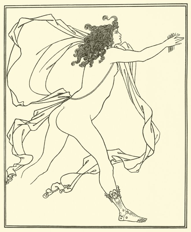 Apollo verfolgt Daphne von Aubrey Beardsley