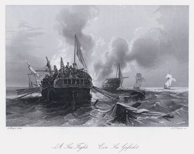 Eine Seeschlacht von Auguste Etienne Francois Mayer
