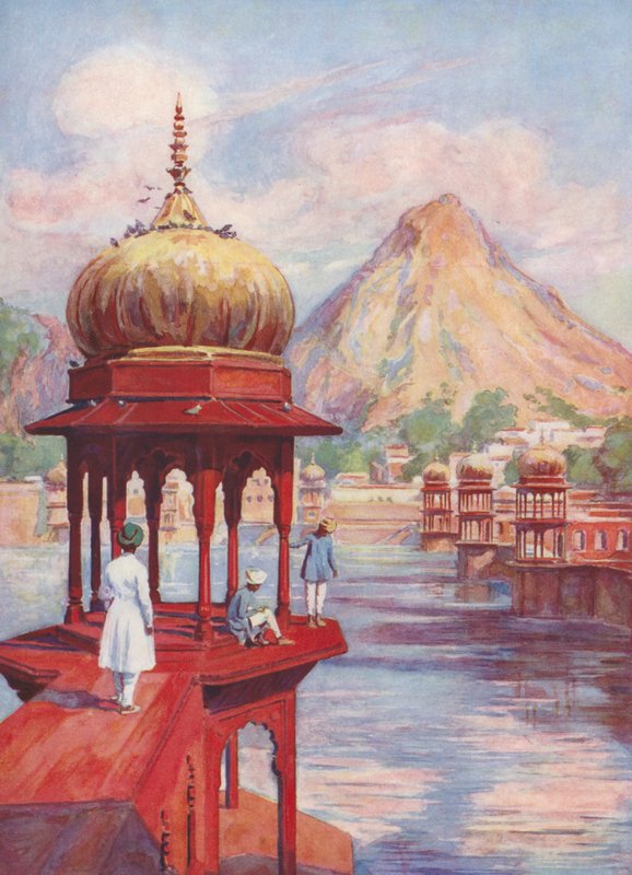 Der Heilige Teich von Alwar, Indien von Auguste Gerardin
