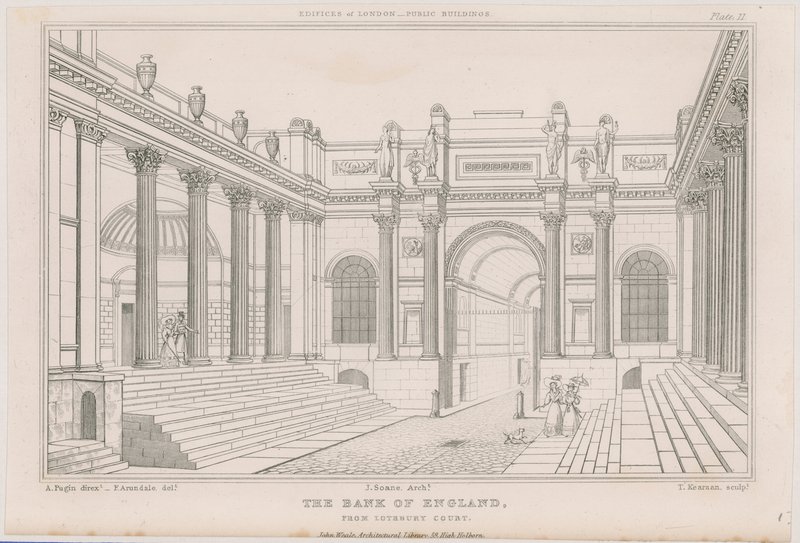 Bank of England, Lothbury Court von Augustus Charles Pugin