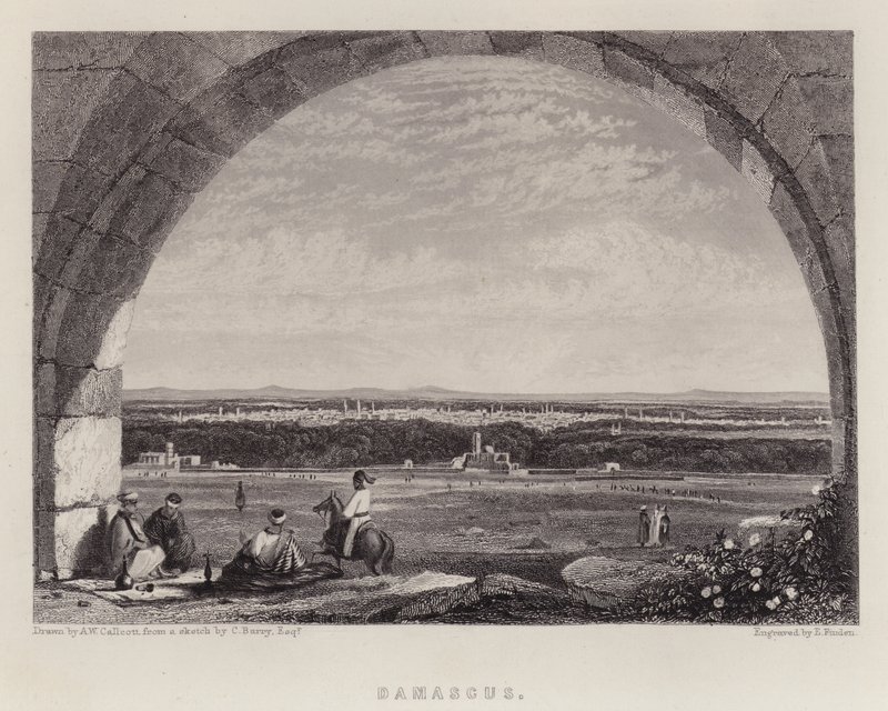 Damaskus (Farblithographie) von Augustus Wall (after) Callcott