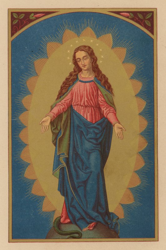 Heilige Maria, unbefleckte Jungfrau (Chromolithographie) von Austrian School