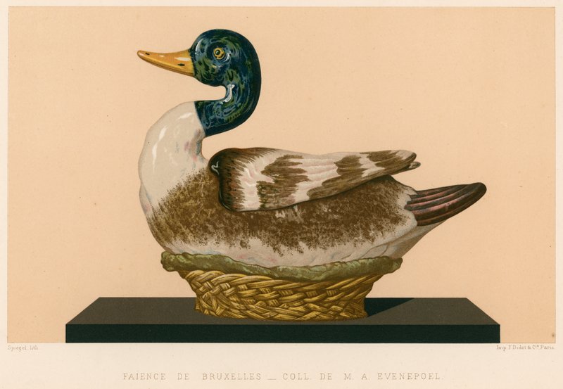 Faience-Ente von Belgian School