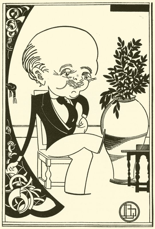 Max Beerbohm (Lithographie) von Bohun Lynch