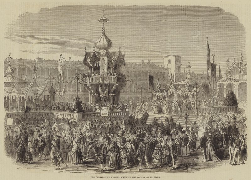 Der Karneval in Venedig, Szene auf dem Markusplatz von Burn Smeeton