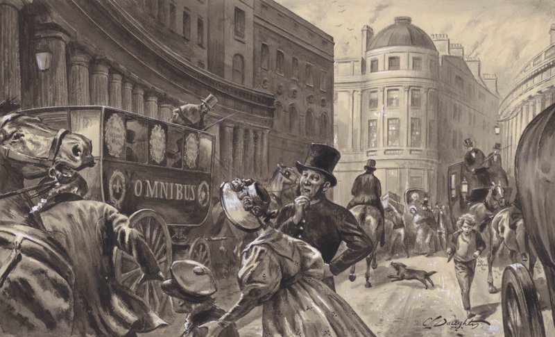 Pferdeomnibus, London von C.L. Doughty
