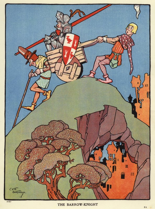 Der Hügelritter (Farblithographie) von C. E. B. Bernard