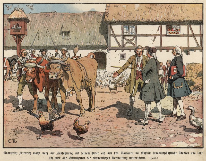Kronprinz Friedrich von Preußen studiert Landwirtschaft von Carl Röchling