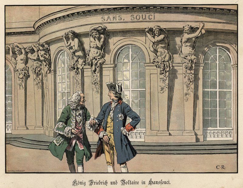 Friedrich der Große und Voltaire in Sanssouci von Carl Röchling