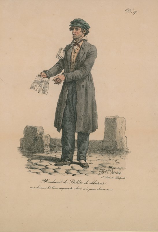 Lottoscheinverkäufer von Carle Vernet