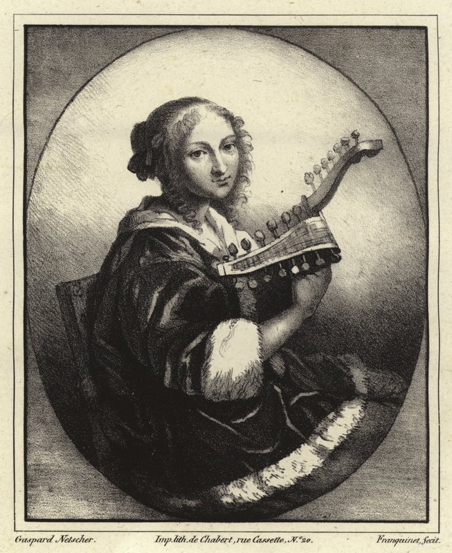 Porträt eines Musikers von Caspar Netscher