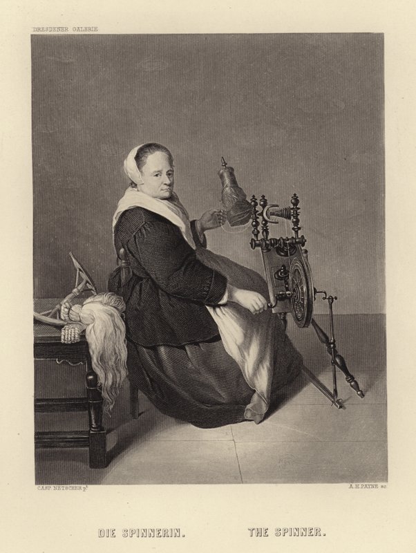 Die Spinnerin von Caspar Netscher