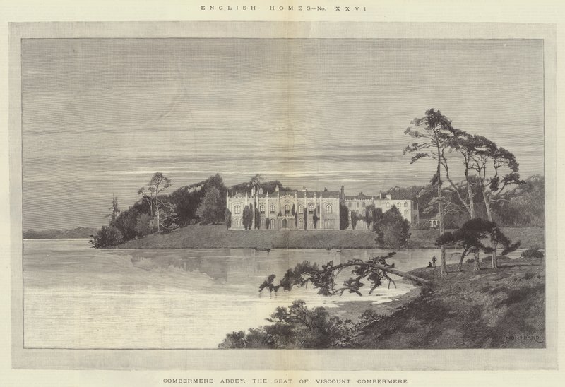 Combermere Abbey, der Sitz von Viscount Combermere von Charles Auguste Loye