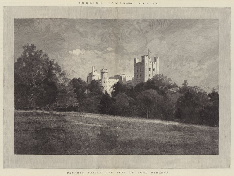 Penrhyn Castle, der Sitz von Lord Penrhyn von Charles Auguste Loye