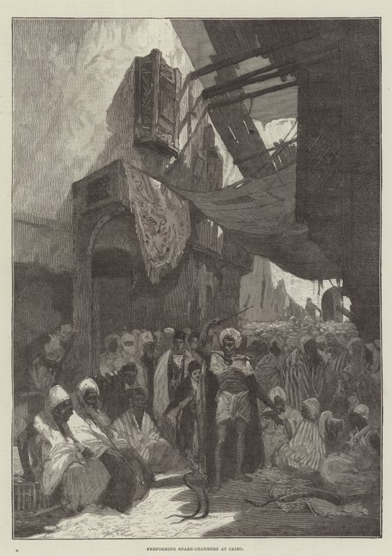Schlangenbeschwörer in Kairo von Charles Auguste Loye