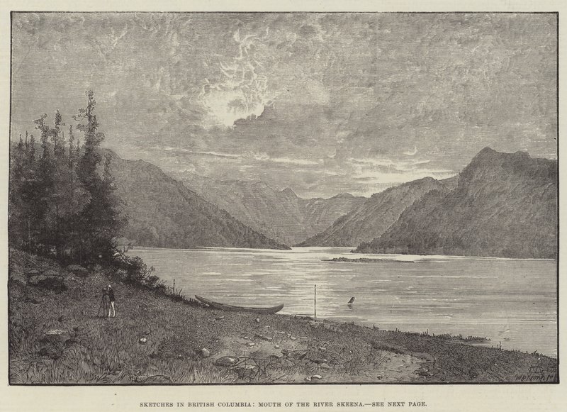 Skizzen in British Columbia, Mündung des Skeena-Flusses von Charles Auguste Loye