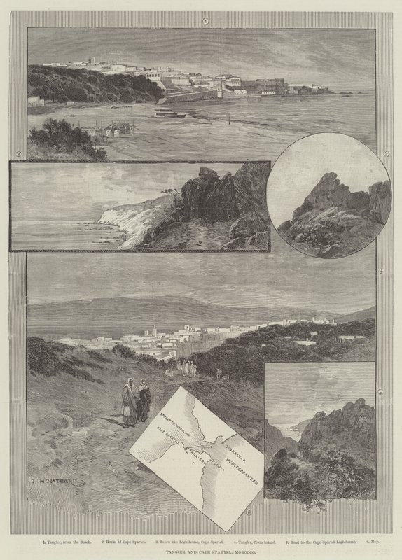 Tanger und Kap Spartel, Marokko von Charles Auguste Loye