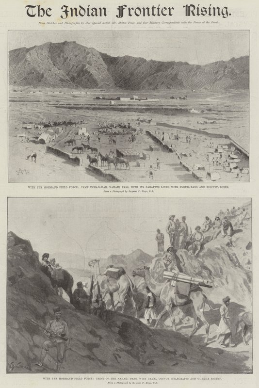 Der Aufstand an der indischen Grenze von Charles Auguste Loye