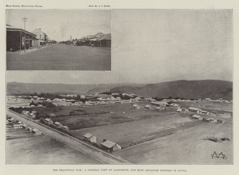 Der Transvaal-Krieg, eine Gesamtansicht von Ladysmith, unsere fortgeschrittenste Position in Natal von Charles Auguste Loye
