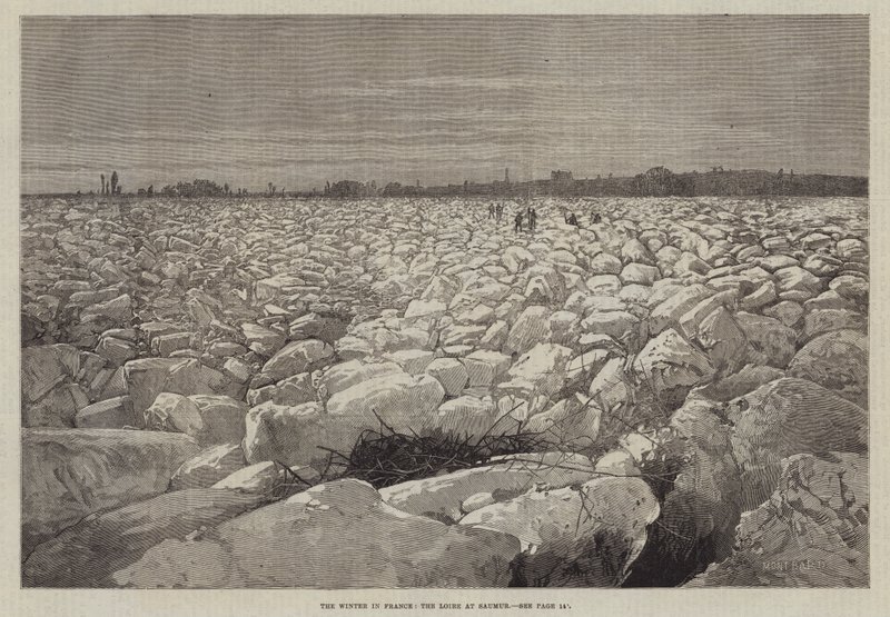 Der Winter in Frankreich, die Loire bei Saumur von Charles Auguste Loye